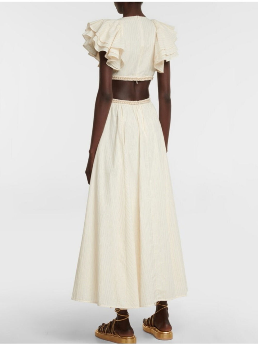 Zimmermann Anneke Cutout Ruffle Maxi Dress Resort wear Size 10 US NWT - Picture 2 of 15